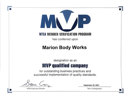 Marion Body Works is Now Certified MVP