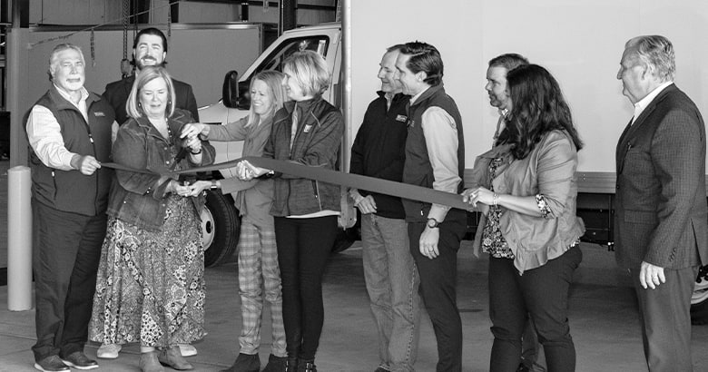 ribbon cutting ceremony for production facility expansion